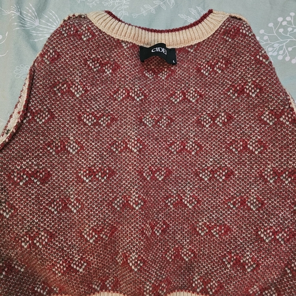 Cider Cream and Red Knit Crop Top - Picture 4 of 11